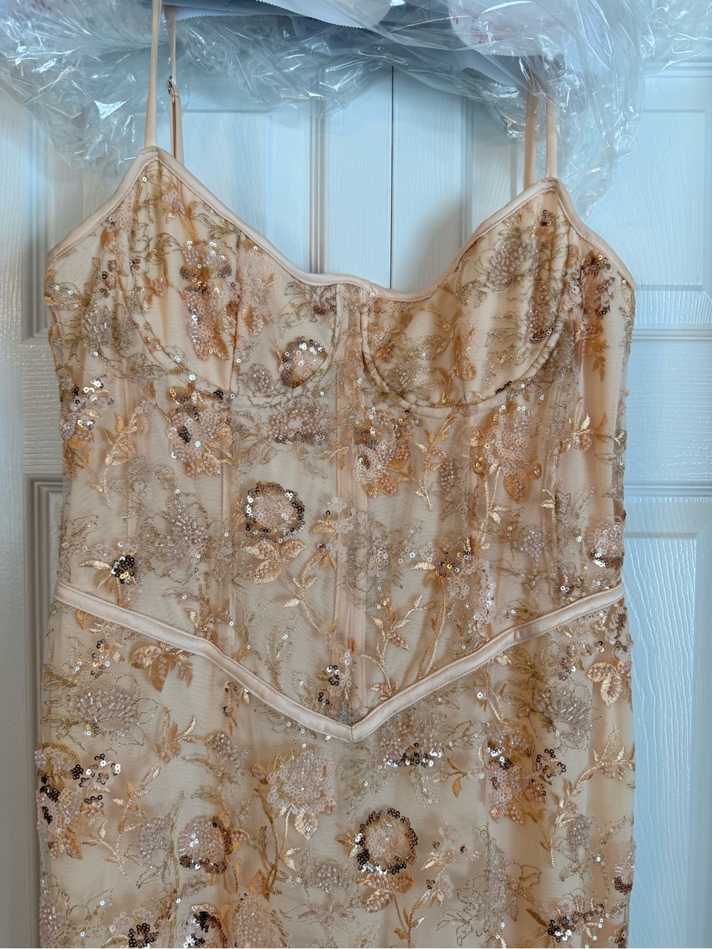 House of CB Peach Hand Beaded Embellished Corset Maxi Dress - Limited Edition - Picture 3 of 5